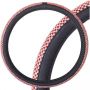 Оплетка на руль SkyWay S01102463 M 37-39 см экокожа черный/красный